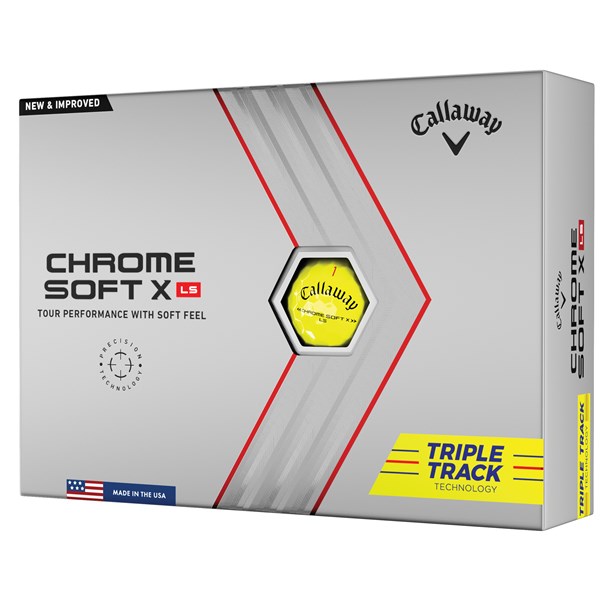Callaway Chrome Soft X LS Triple Track Yellow Golf Balls (12 Balls)