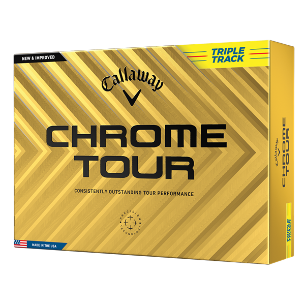 Callaway Chrome Tour Triple Track Yellow Golf Balls (12 Balls) 2024