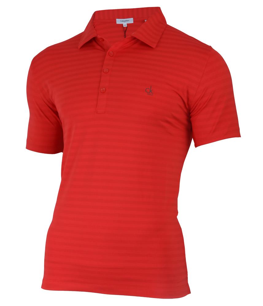 Calvin Klein Mens Shadow Stripe Golf Polo Shirt