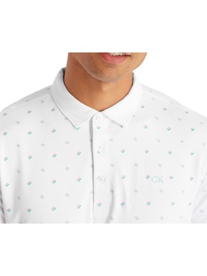 Calvin Klein Mens Treble Strike Print Polo Shirt