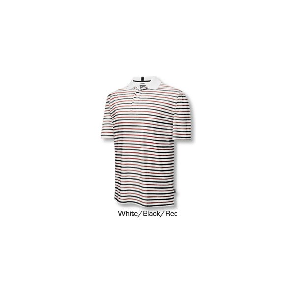 adidas Mens ClimaLite White Based Raised Stripe Polo Shirt