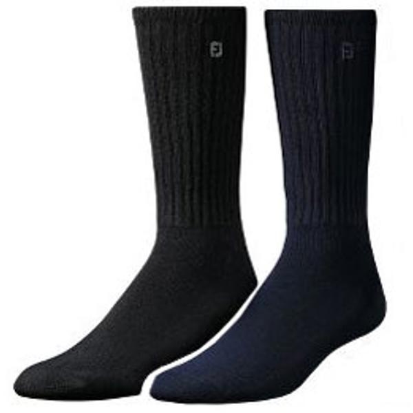 FootJoy ComfortSof Crew Socks 3 Pack 2 Pairs Black & 1 Pair Navy