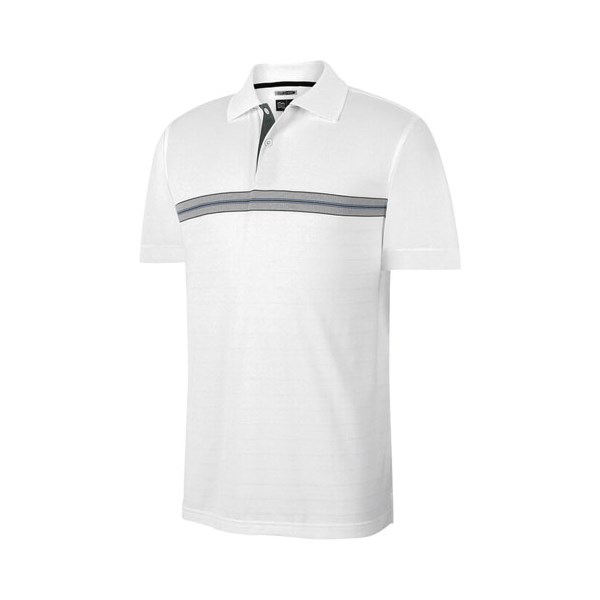 adidas Mens ClimaCool White Base Eng Stripe Polo Shirt