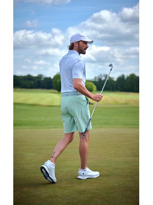 Footjoy Mens Houndstooth Geo Lisle Polo Shirt
