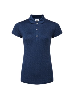 FootJoy Ladies Painted Floral Cap Sleeve Lisle Polo Shirt