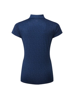 FootJoy Ladies Painted Floral Cap Sleeve Lisle Polo Shirt