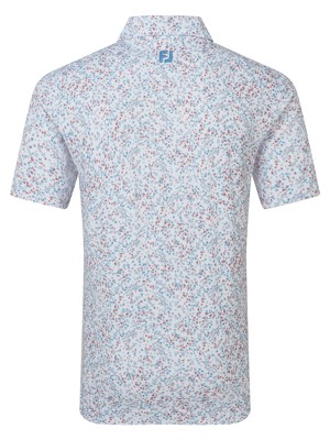 FootJoy Mens Watercolour Floral Print Pique Polo Shirt