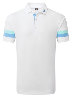 FootJoy Mens Stripe Pique Sleeve Polo Shirt