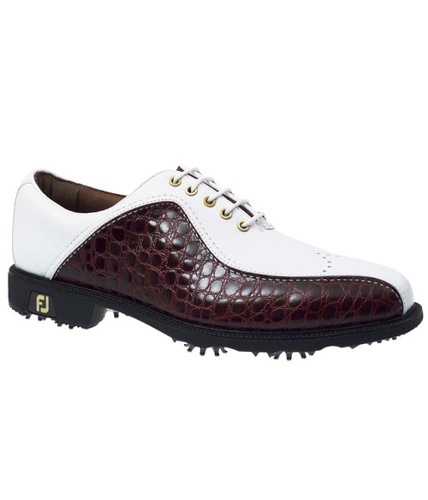 FootJoy FJ Icon Golf Shoes Mens White/Chestnut/Mini Croc