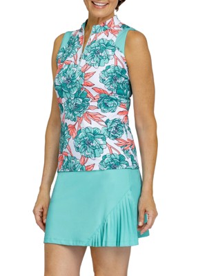 Tail Ladies Patti Sleeveless Polo - Peony Blooms