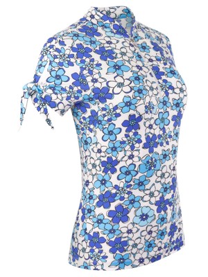 Tail Ladies Mariel Short Sleeve Golf Polo - Daffodil Ditsy