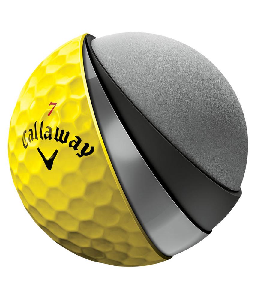 Callaway Hex Chrome Plus Yellow Golf Balls (12 Balls)