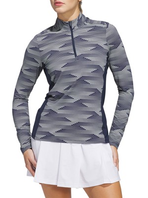 adidas Ladies Ultimate365 Printed 1/4 Zip Mock Neck Pullover