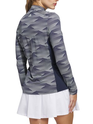 adidas Ladies Ultimate365 Printed 1/4 Zip Mock Neck Pullover
