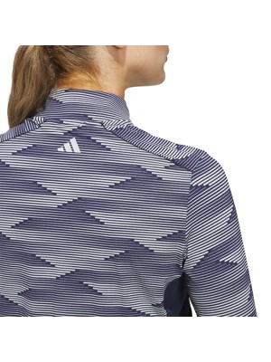 adidas Ladies Ultimate365 Printed 1/4 Zip Mock Neck Pullover