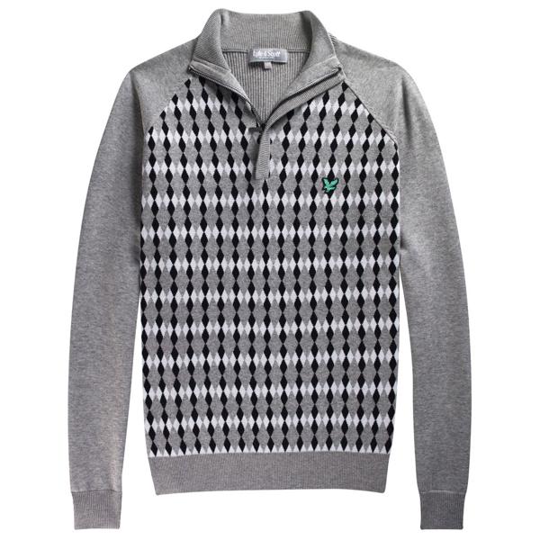 Argyle mens half zip fleece Clearance