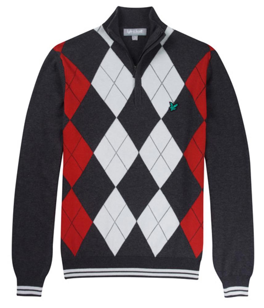 Argyle mens half zip fleece Clearance