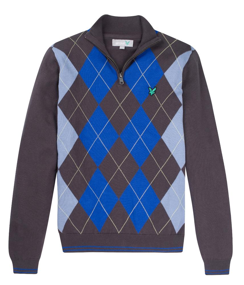 Lyle and Scott Mens Argyle Half Zip Jumper 2014