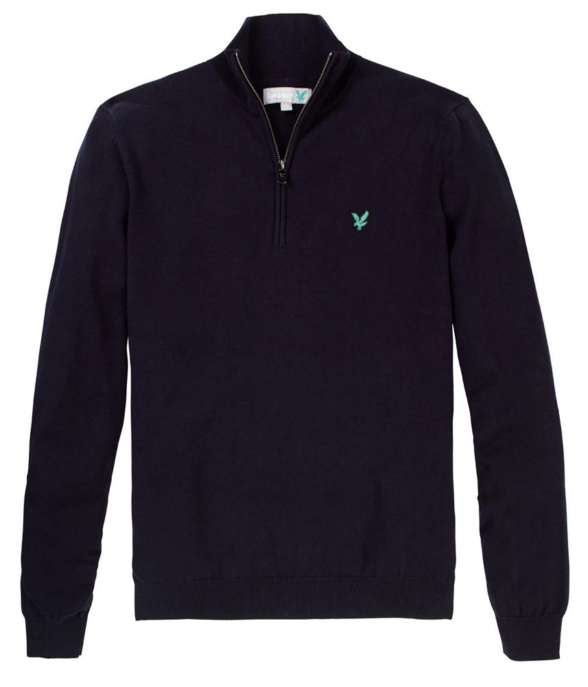 Lyle and Scott Mens Half Zip Cotton Jumper