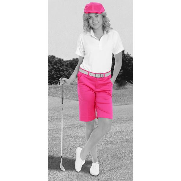 Royal And Awesome Ladies Pink Ticket Golf Shorts