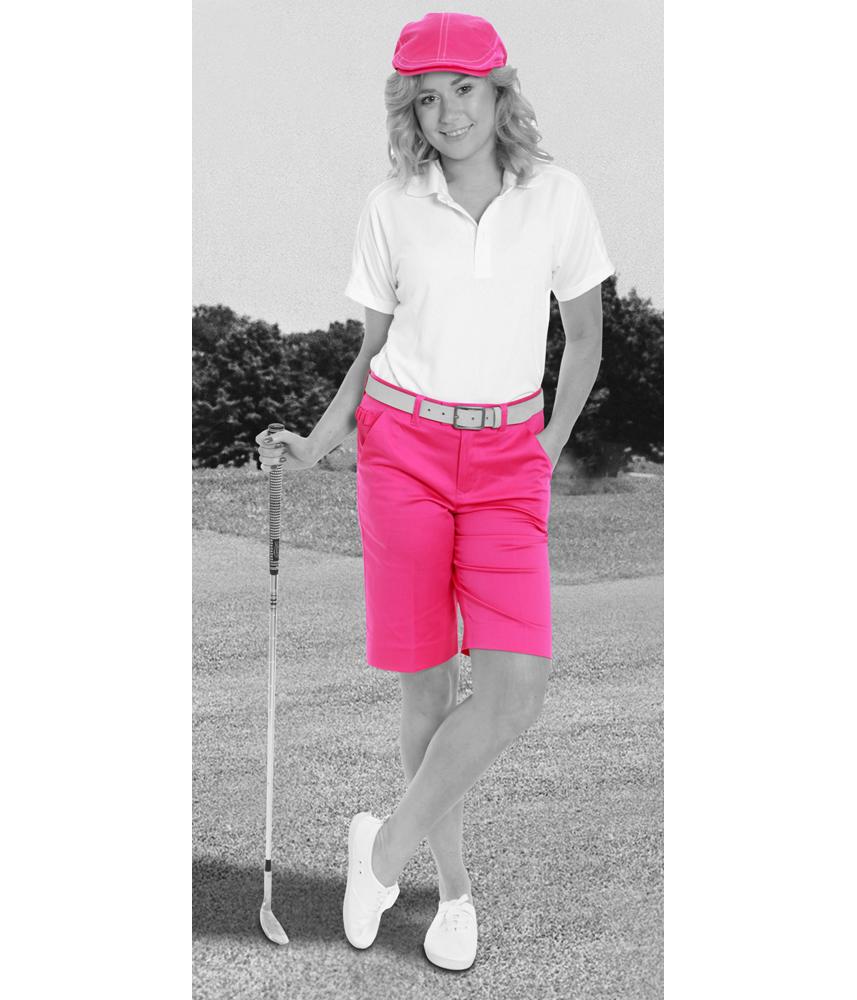 Royal And Awesome Ladies Pink Ticket Golf Shorts