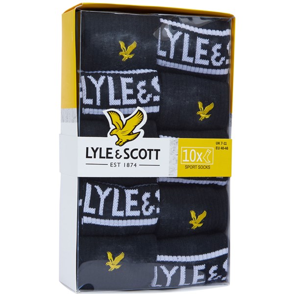 Lyle and Scott Mens Lee Assorted Logo Sports Socks (10 Pairs)
