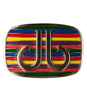 Druh Stripe Multi Coloured Belt Buckle