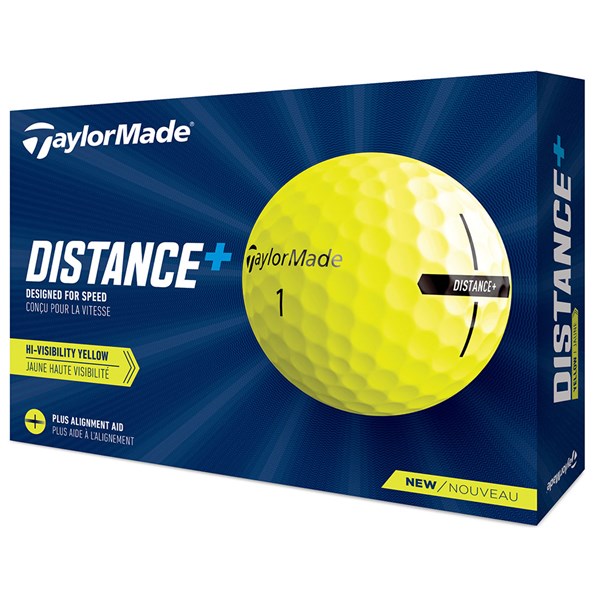 TaylorMade Distance Plus Yellow Golf Balls (12 Balls)