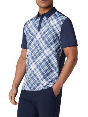 Original Penguin Mens 50s Blocked Madras Plaid Polo Shirt