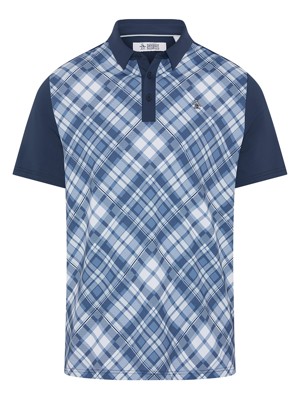 Original Penguin Mens 50s Blocked Madras Plaid Polo Shirt