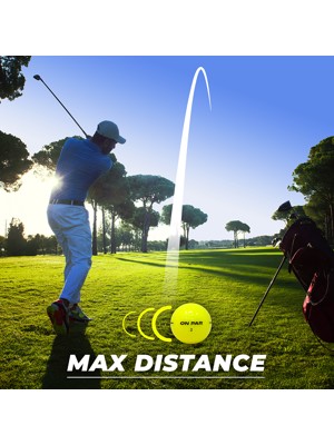 On Par Distance Max Yellow Golf Balls 12 Balls