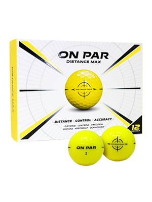 On Par Distance Max Yellow Golf Balls 12 Balls