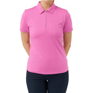 Pure Golf Ladies Christina Cap Sleeve Polo Shirt -  Candy Pink