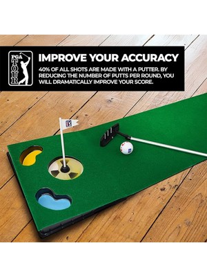 PGA Tour 6 Feet Putting Mat with Guide Ball and Putter