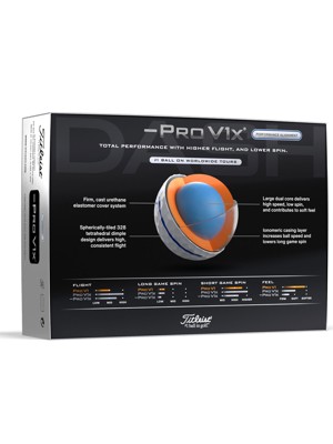 Titleist Pro V1x Left Dash AIM Performance Golf Balls (12 Balls) - Prior Gen