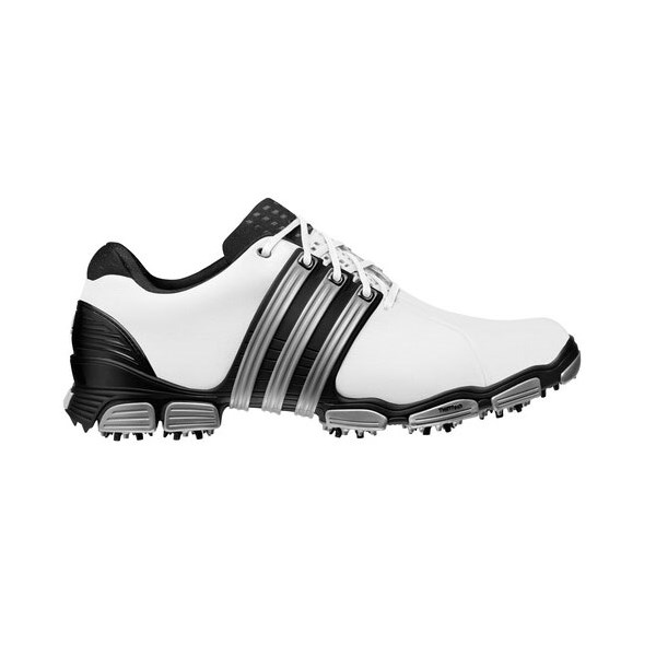 adidas Tour 360 4.0 Golf Shoes (White/Black/Metallic Silver)