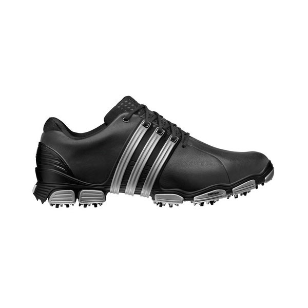 adidas Tour 360 4.0 Golf Shoes (Black/Black/Metallic Silver)