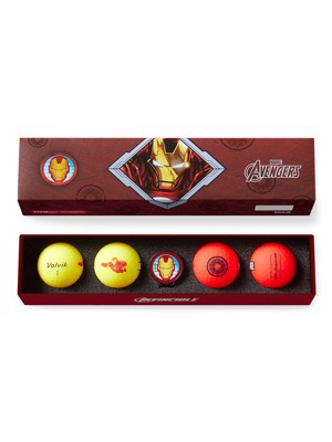 Volvik Marvel Iron Man Golf Ball & Marker Gift Set (4 Ball Pack)
