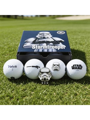Volvik Vivid Soft Star Wars Storm Trooper Golf Ball & Marker Gift Pack (4 Balls)
