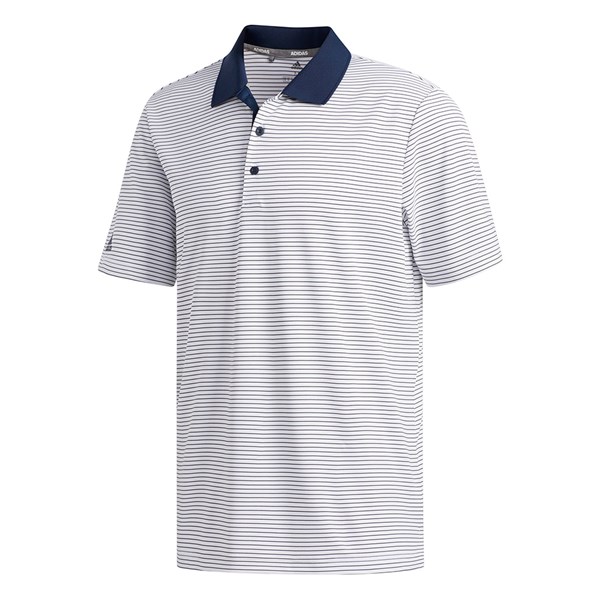 adidas Mens Two Colour Stripe Polo Shirt - Golfonline