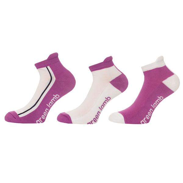 Green Lamb Ladies Colour Block Socks (3 Pack)