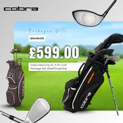 Banner cobra-mens-fly-xl-11-pc-golf-package-set-steel-graphite