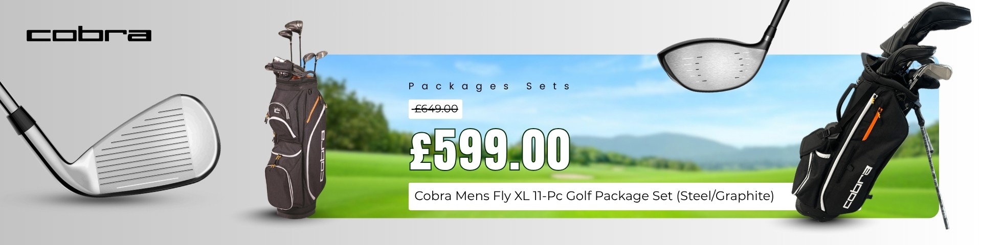 Banner cobra-mens-fly-xl-11-pc-golf-package-set-steel-graphite