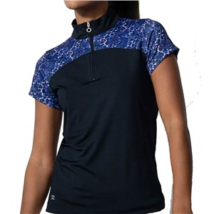 Daily Sports Ladies Andria Cap Sleeve Half Neck Zipped Polo Shirt