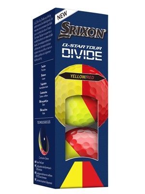 Srixon Q-Star Tour Divide 2 Yellow/Red Golf Balls (12 Balls)