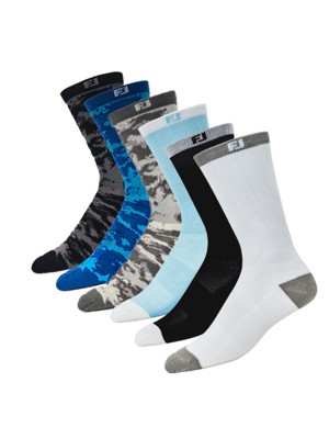 FootJoy Juniors ProDry Crew Socks - 6 Pairs
