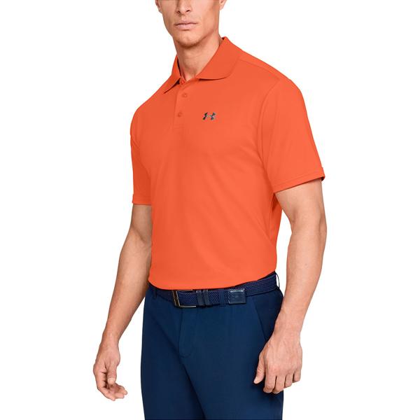 orange under armour polo shirt