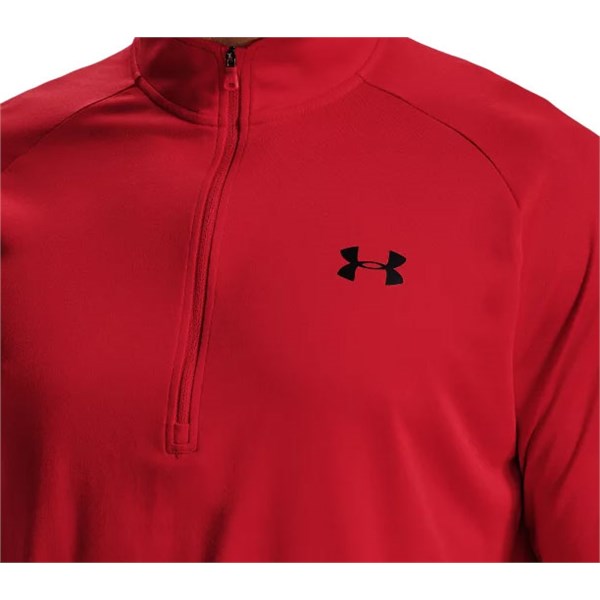 Under Armour Boys Tech 1/2 Zip Warm-up Top Youth X-Large Charcoal/Radio Red 