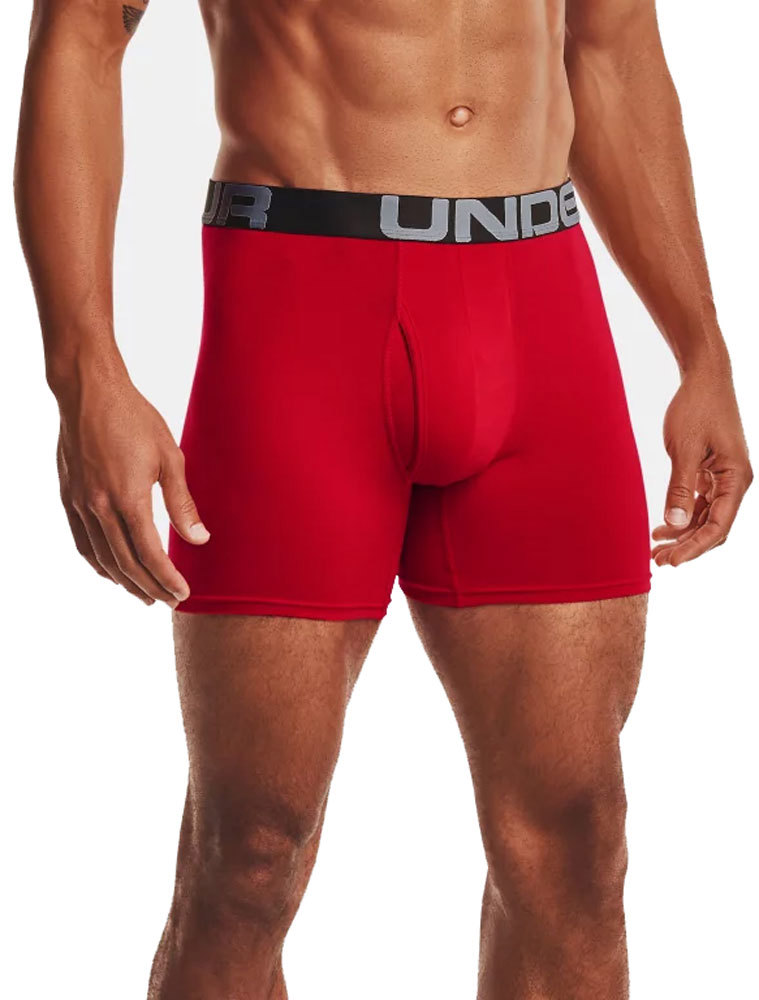 Under Armour Mens Charged Cotton 15 cm Boxerjock Shorts (3 Pack)
