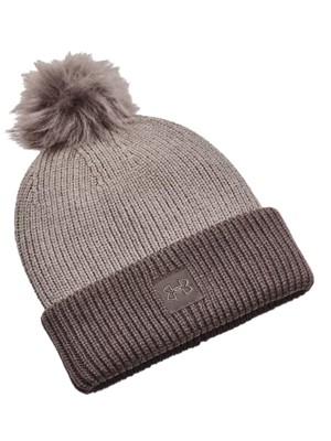 Under Armour Ladies ColdGear Infrared Half Time Ribbed Pom Beanie